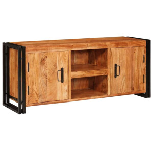 vidaXL TV-kast met plank Bruin 120 x 33 x 50 cm Massief acaciahout