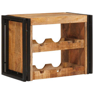 vidaXL Wijnrek Bruin 60 x 45 x 33 cm Massief Ruw Mango Hout