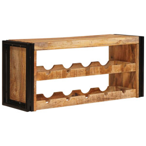 vidaXL Wijnrek Bruin 100 x 45 x 33 cm Massief Ruw Mango Hout