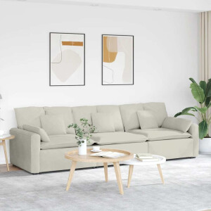 vidaXL Modulaire bank met kussens crèmekleurig