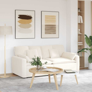 vidaXL Modulaire bank met kussens crèmekleurig