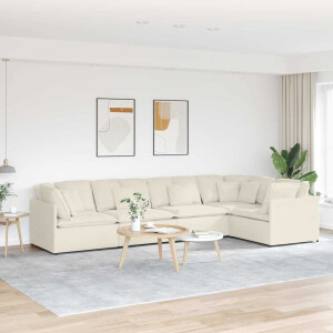 vidaXL Modulaire bank met kussens fluweel crèmekleurig