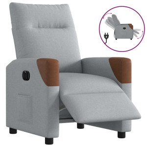 vidaXL Fauteuil elektrisch verstelbaar stof lichtgrijs
