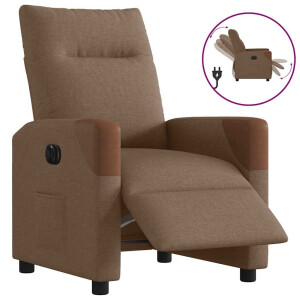 vidaXL Fauteuil verstelbaar elektrisch stof bruin