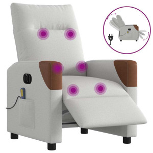 vidaXL Massagestoel elektrisch verstelbaar stof wolk grijs