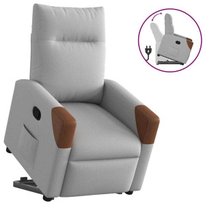 vidaXL Sta-op-stoel verstelbaar stof wolk grijs