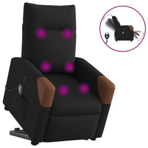 vidaXL Sta-op-massagestoel elektrisch verstelbaar stof zwart