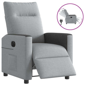 vidaXL Fauteuil elektrisch verstelbaar stof lichtgrijs