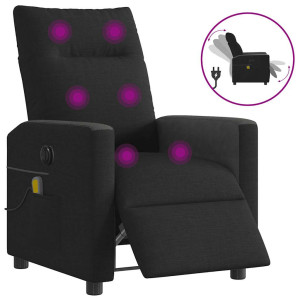 vidaXL Massagestoel elektrisch verstelbaar stof zwart