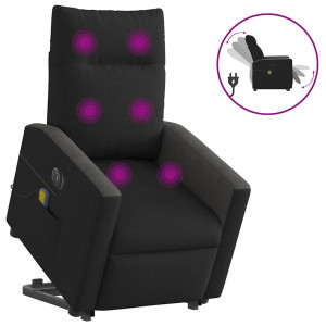 vidaXL Sta-op-massagestoel elektrisch verstelbaar stof zwart