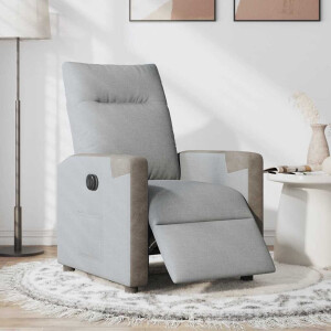 vidaXL Fauteuil elektrisch verstelbaar stof lichtgrijs