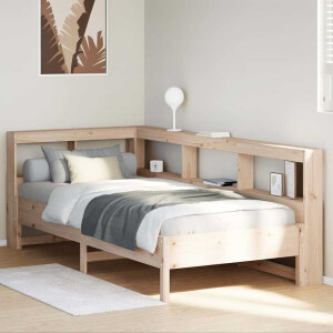 vidaXL Bed met boekenkast zonder matras massief grenenhout 75x190 cm