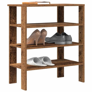 vidaXL Schoenenrek 61x32x70 cm bewerkt hout oud houtkleurig