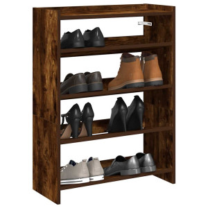 vidaXL Schoenenrek 60x25x81 cm bewerkt hout gerookt eikenkleurig