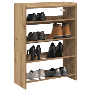vidaXL Schoenenrek 60x25x81 cm bewerkt hout artisanaal eikenkleur