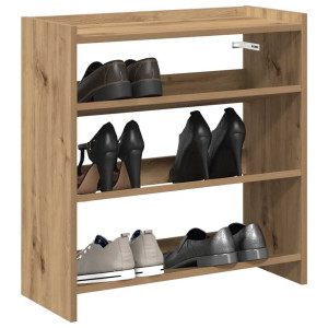 vidaXL Schoenenrek 60x25x62 cm bewerkt hout artisanaal eikenkleur
