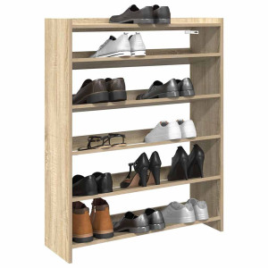 vidaXL Schoenenrek 80x25x100 cm bewerkt hout sonoma eikenkleurig