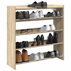vidaXL Schoenenrek 80x25x81 cm bewerkt hout sonoma eikenkleurig