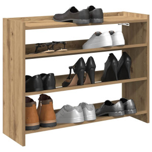 vidaXL Schoenenrek 80x25x62 cm bewerkt hout artisanaal eikenkleur