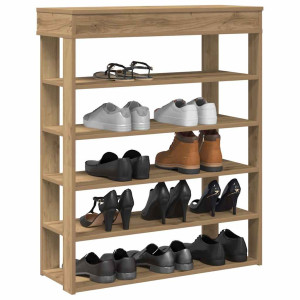 vidaXL Schoenenrek 80x30x98 cm bewerkt hout artisanaal eikenkleur