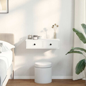 vidaXL Wandschap met lades 60x28x15 cm bewerkt hout wit