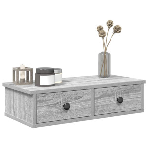 vidaXL Wandschap met lades 60x25x15 cm bewerkt hout grijs sonoma eiken