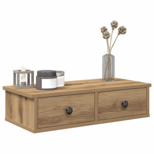 vidaXL Wandschap met lades 60x28x15 cm bewerkt hout artisanaal eiken