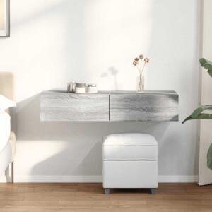 vidaXL Wandschap met lades 100x36x19cm bewerkt hout grijs sonoma eiken