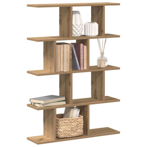 vidaXL Wandschap kubus 12 vakken bewerkt hout artisanaal eikenkleurig