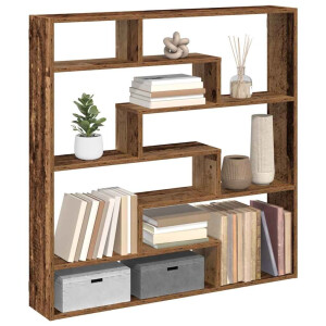vidaXL Wandschap kubus 7 vakken bewerkt hout oud houtkleurig