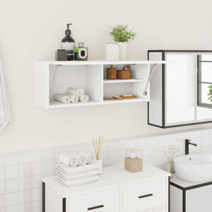 vidaXL Badkamerwandkast 80x25x30 cm bewerkt hout wit