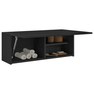 vidaXL Badkamerwandkast 80x25x30 cm bewerkt hout zwart