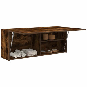 vidaXL Badkamerwandkast 100x25x40 cm bewerkt hout gerookt eikenkleurig