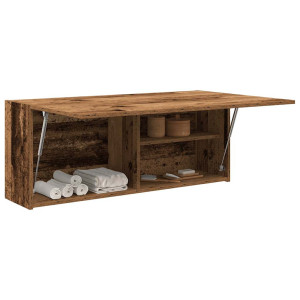 vidaXL Badkamerwandkast 100x25x40 cm bewerkt hout oud houtkleurig