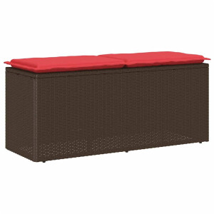 vidaXL Tuinbank met kussen 110x40x44 cm poly rattan bruin