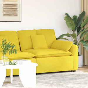 vidaXL Modulaire bank Armleuning eindmodule met kussens 100 cm