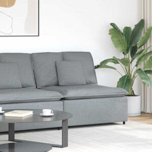 vidaXL Modulaire bank middenmodule met kussens 100 cm lichtgrijs