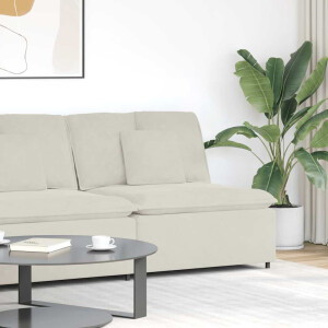 vidaXL Modulaire bank middenmodule met kussens 100 cm crèmekleurig