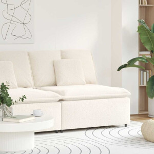 vidaXL Modulaire bank middenmodule met kussens 100 cm crèmekleurig