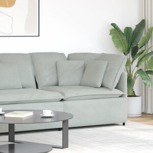 vidaXL Modulaire hoekmodule bank met kussens 100 cm lichtgrijs