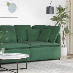 vidaXL Modulaire hoekmodule bank met kussens 100 cm donkergroen