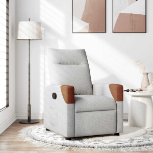 vidaXL Fauteuil verstelbaar stof wolk grijs