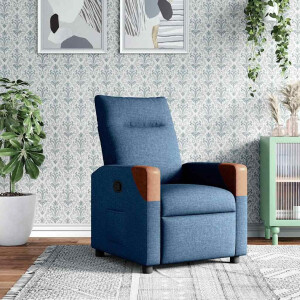 vidaXL Fauteuil verstelbaar stof blauw