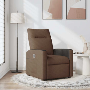 vidaXL Fauteuil verstelbaar stof bruin