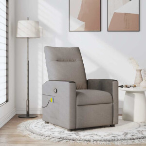 vidaXL Massagestoel verstelbaar stof taupe