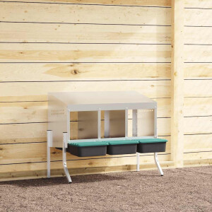 vidaXL Kippennestkast 3 compartimenten met poten gegalvaniseerd staal