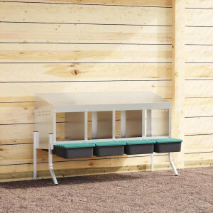 vidaXL Kippennestkast 4 compartimenten met poten gegalvaniseerd staal