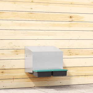 vidaXL Kippennestkast 2 compartimenten wandmontage gegalvaniseerd staal