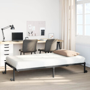 vidaXL Bedframe zonder matras opvouwbaar 90x190 cm staal zwart