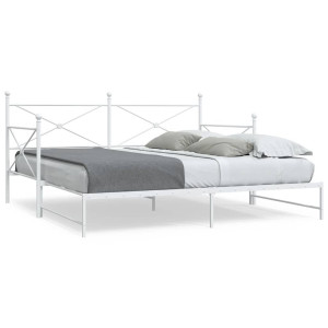 vidaXL Slaapbank met onderschuifbed zonder matras 107x203 cm staal wit